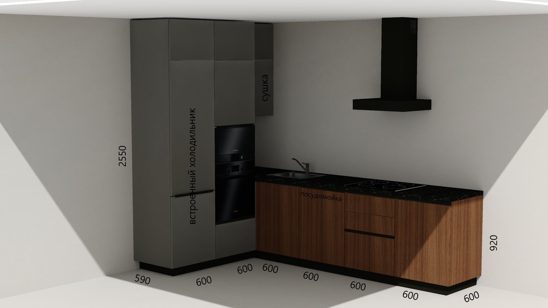 Кухонный гарнитур "Терра" 3 метра с пеналами - фото 3